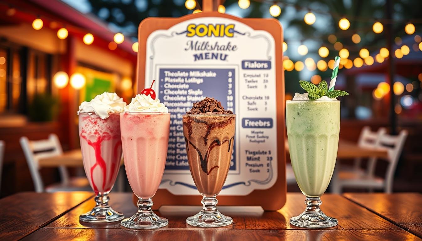 sonic milkshake menu