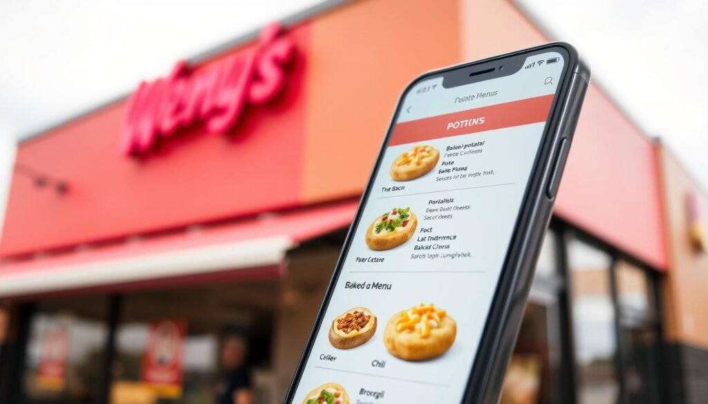 wendy's potato menu online